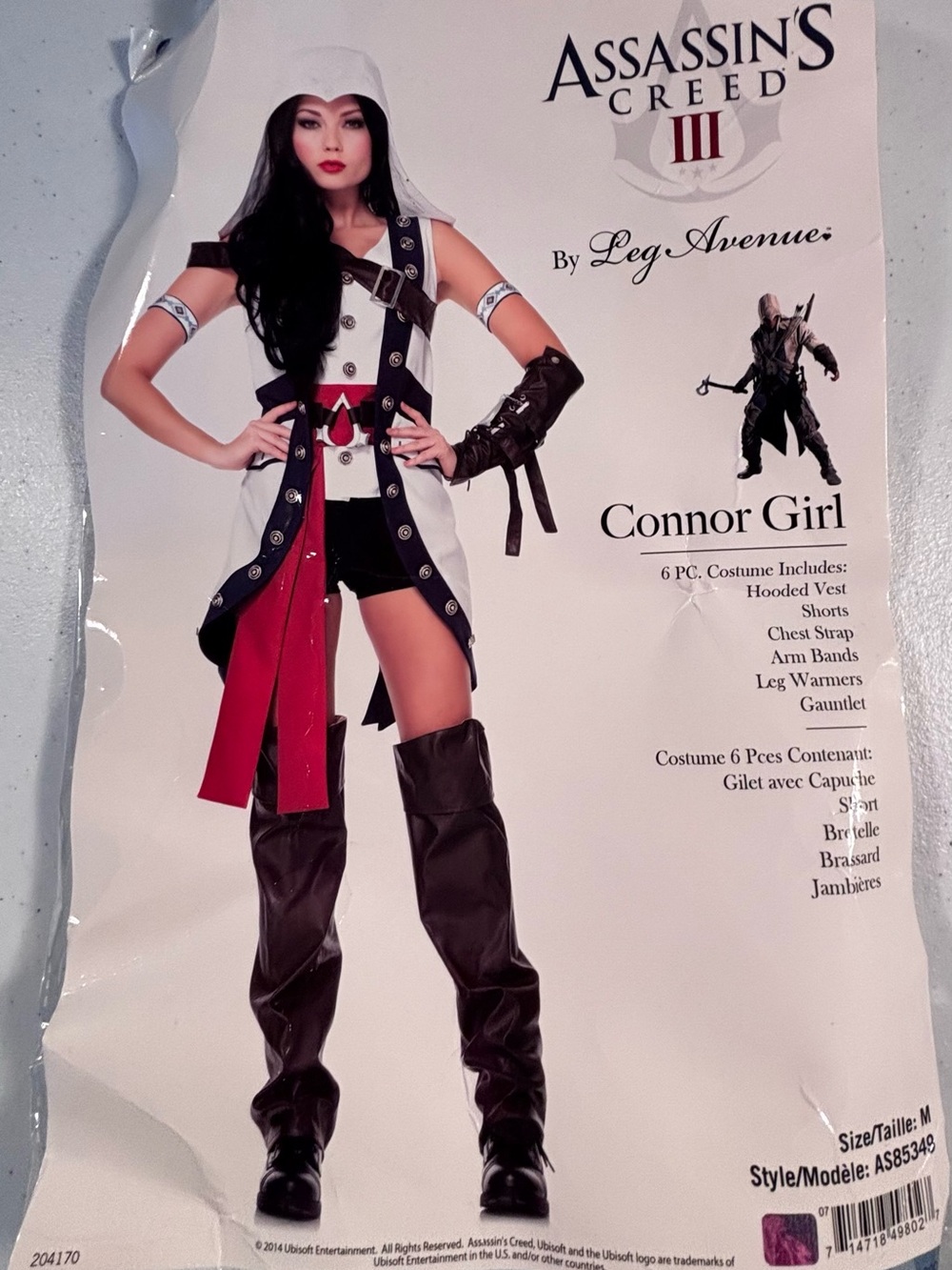 Assassin's Creed Costume White & Blue Size Medium